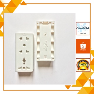 Ổ cắm nổi ba/ 3 ổ cắm có nắp che/ chống cháy sopoka e15