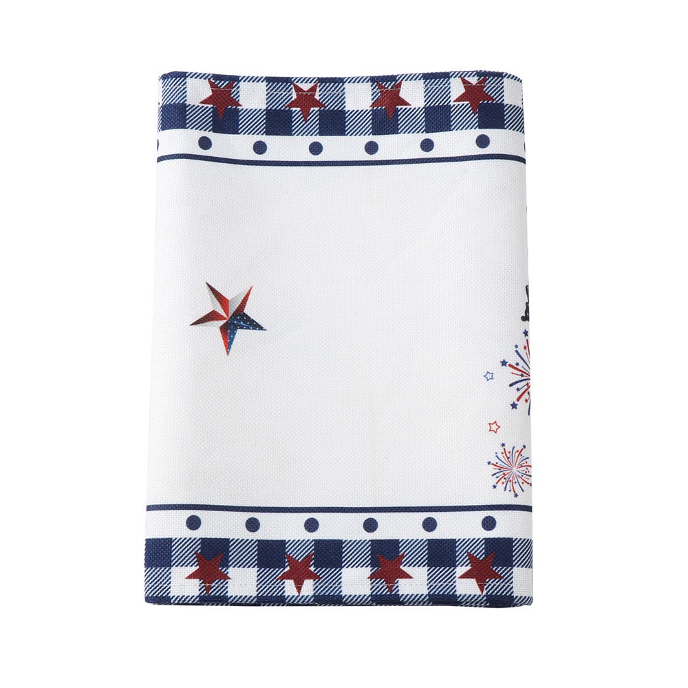 JANE 13x72inches Party Decorations Table Runner American Stars American Flag Tablecloth Red Truck Patriotic Independence Day Table Decor Kitchen Dining 4th of July