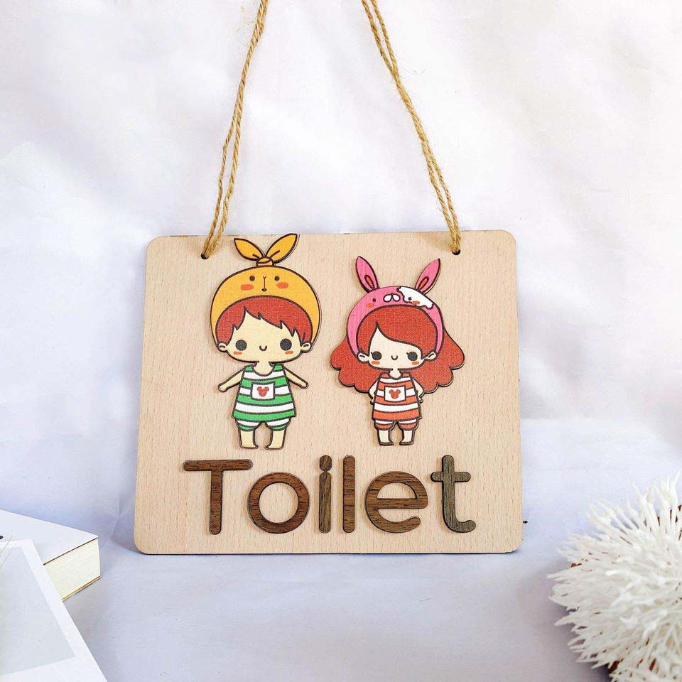 Bảng decor trang trí treo nhà tắm toilet, wc Siêu dễ thương