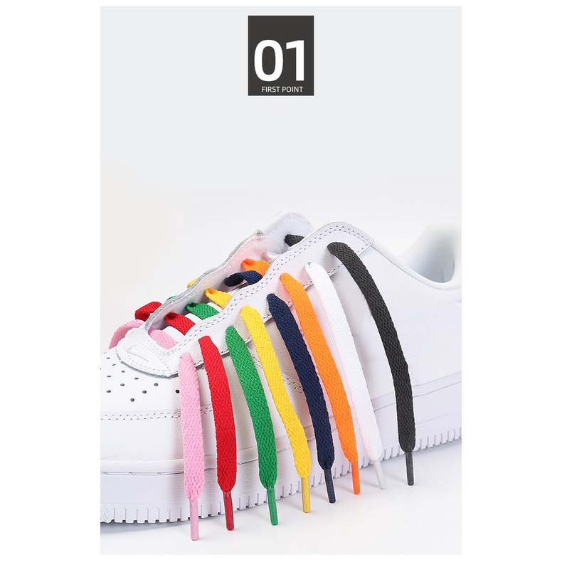1 Cặp Dây Giày Thể Thao Dẹt 25 Màu Thời Trang Unisex
