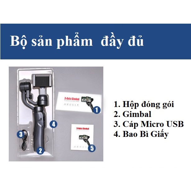 HÀ NỘI Tay cầm Gimbal 3 Axis T6 chống rung cho điện thoại và camera quay phim chụp ảnh - Gậy quay phim