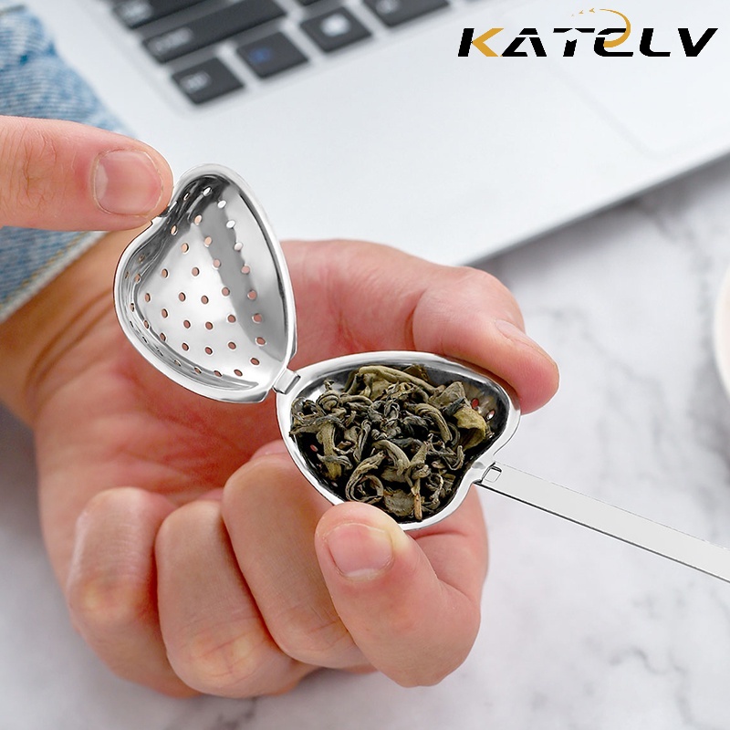 KATELV Dụng Cụ Lọc Trà Inox 304 Hình Trái Tim