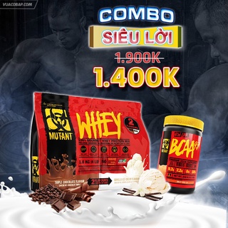 Combo Sữa Tăng Cơ Mutant Whey Protein 4Lbs -1.8kg Và BCAA Mutant 30 Serving DATE 2022