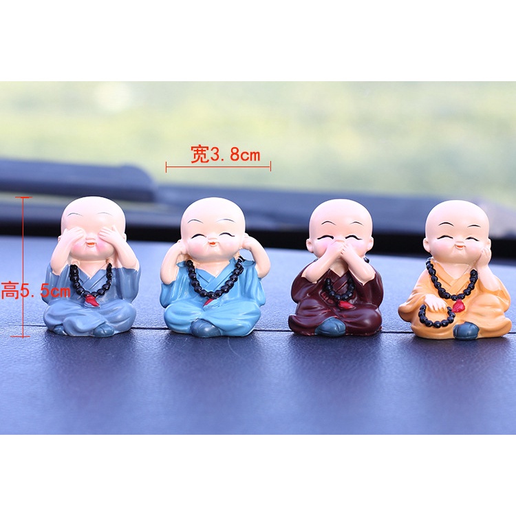 Tượng tứ không,4 chú tiểu đeo tràng hạt siêu dễ thương