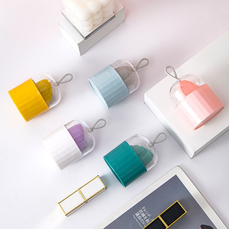 [Hàng mới về] Hộp đựng dụng cụ trang điểm chống bụi thiết kế hình trứng độc đáo
