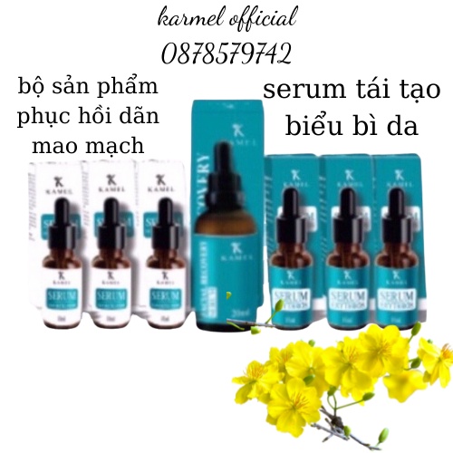 kamel bộ sản phẩm phục hồi da giãn mao mạch và serum tái tạo biểu bì skin Recreation