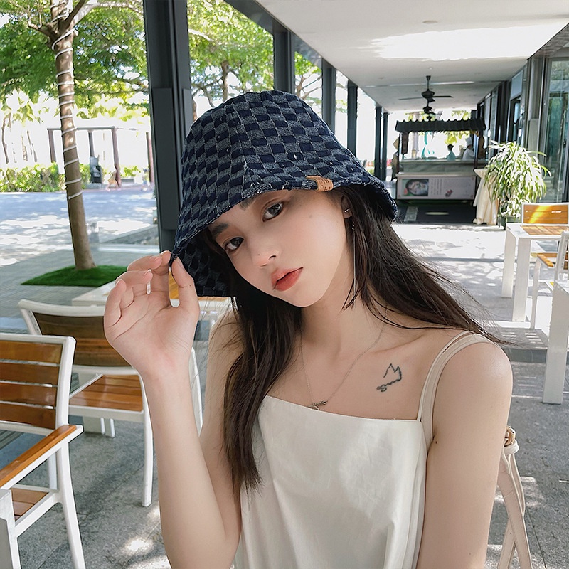 Nón Tai Bèo Họa Tiết Sọc Caro Thời Trang Cho Nữ