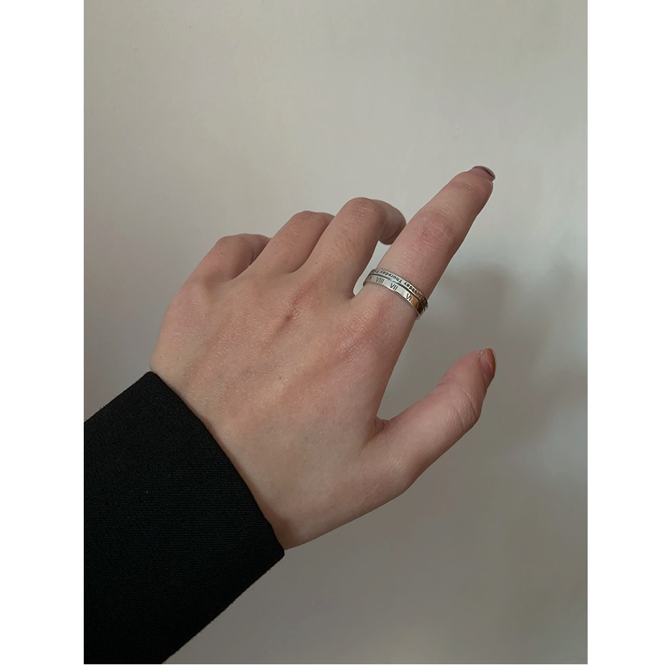 Nhẫn unisex họa tiết la mã cho nam nữ, nhẫn cặp đôi mạ bạc 925 - BROO official