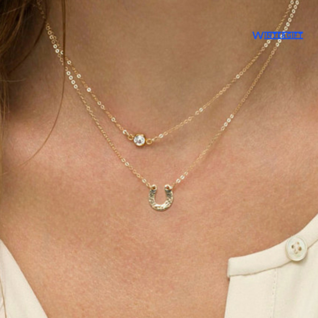 Vòng Cổ Choker Hai Lớp Bằng Hợp Kim Dễ Phối Đồ Thời Trang Mùa Đông