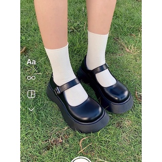Giày mary/ oxford đế dày màu đen cao 5 phân size 36