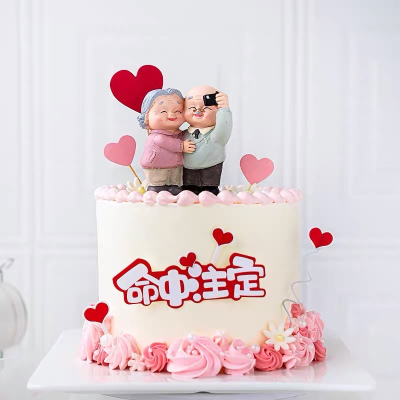 Tượng ông bà trang trí bánh kem
