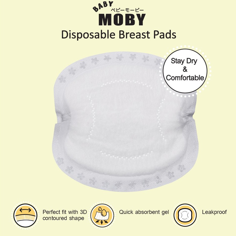 Bịch miếng thấm sữa Moby Baby thoáng khí (60 miếng/bịch)