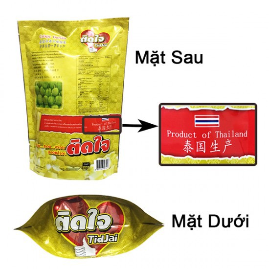Sầu Riêng Sấy Khô Thái Lan Crispy Durian TidJaj 215gr siêu ngon
