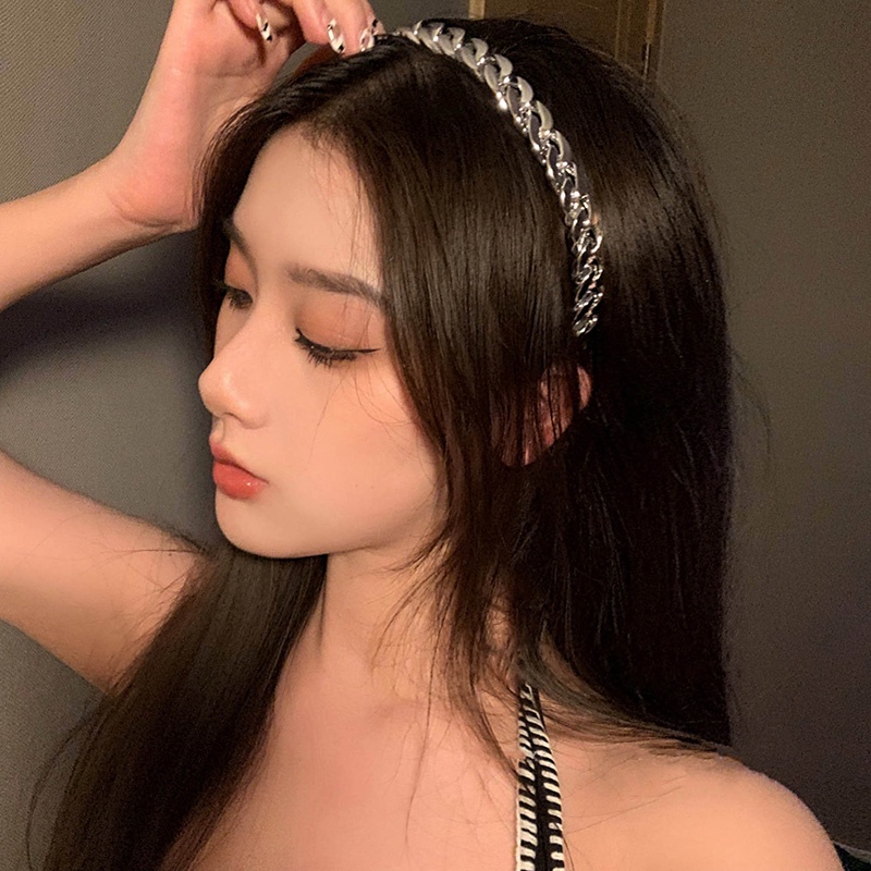 Băng Đô Dây Xích Họa Tiết Hình Học Phong Cách Retro Thời Trang