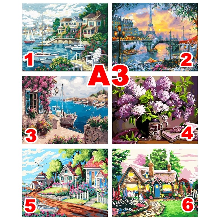 Tranh sơn dầu số hóa tự vẽ DIY 40x50cm nhiều mẫu | BigBuy360 - bigbuy360.vn