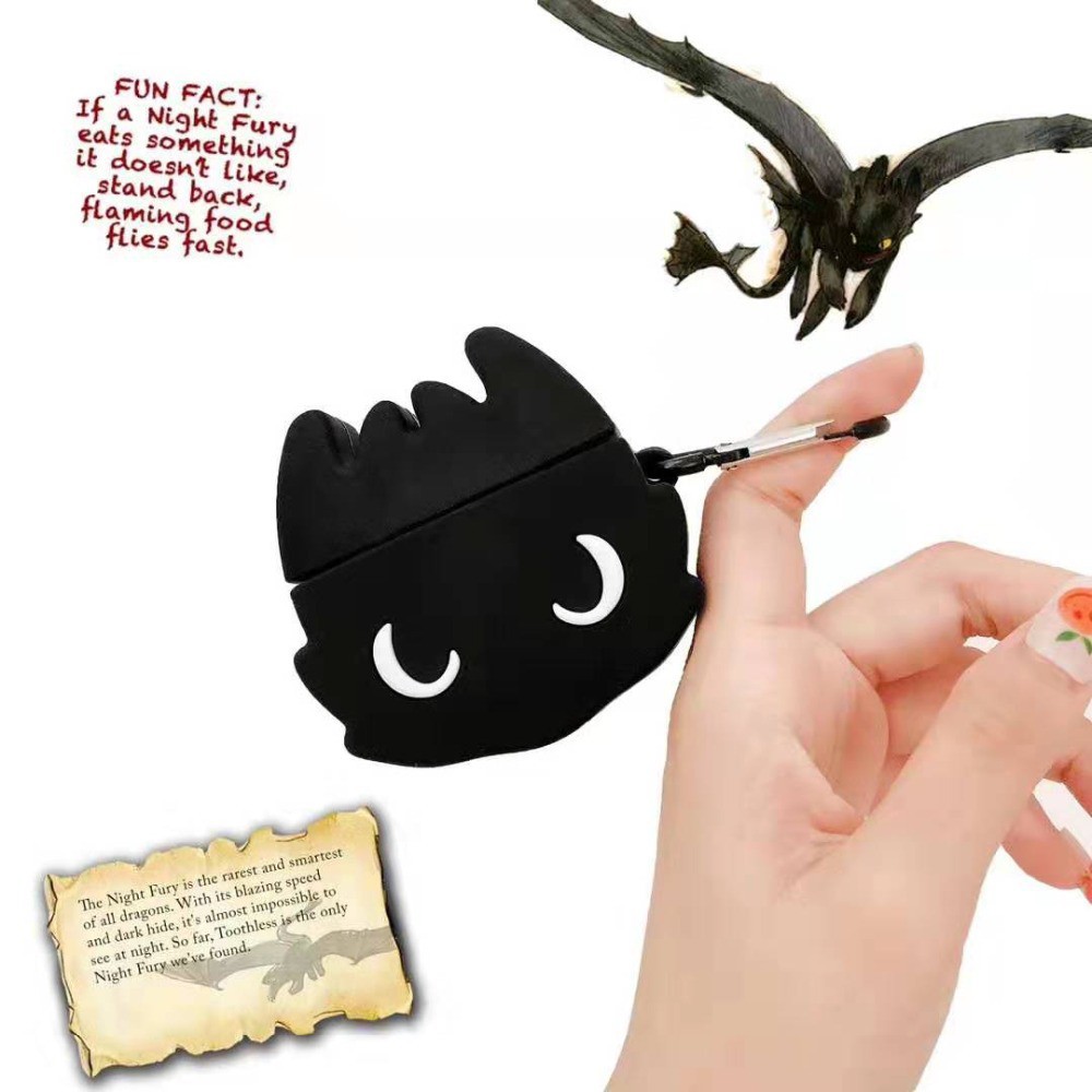 Vỏ silicone hình How to Train Your Dragon bảo vệ hộp sạc cho AirPods