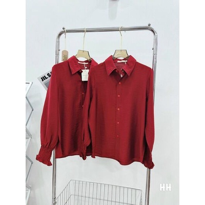 Áo sơ mi tay nhún đỏ sexy hàng đẹp