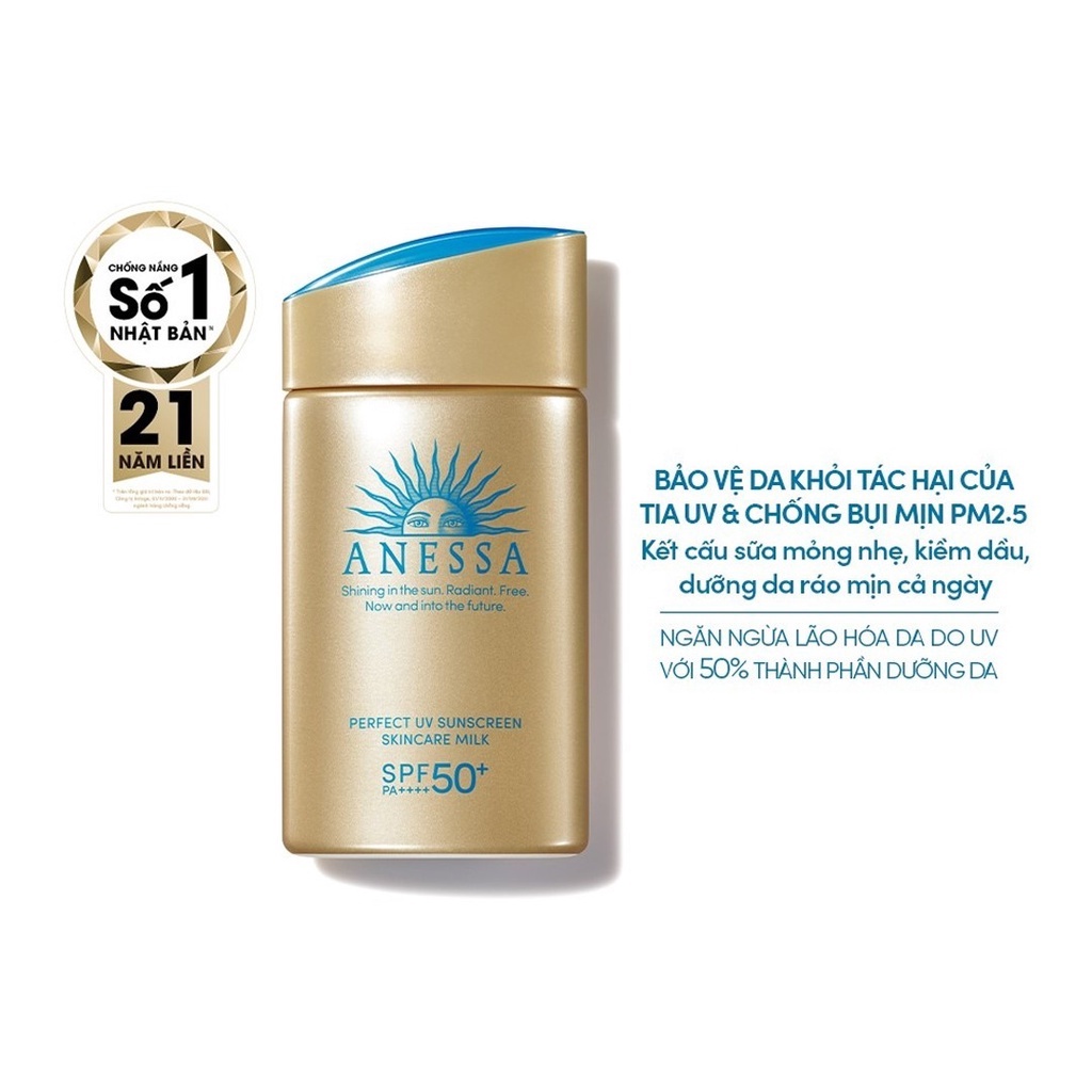 Sữa chống nắng bảo vệ hoàn hảo Anessa Perfect UV Sunscreen Skincare Milk SPF 50+ PA++++ 20ml, 60ml