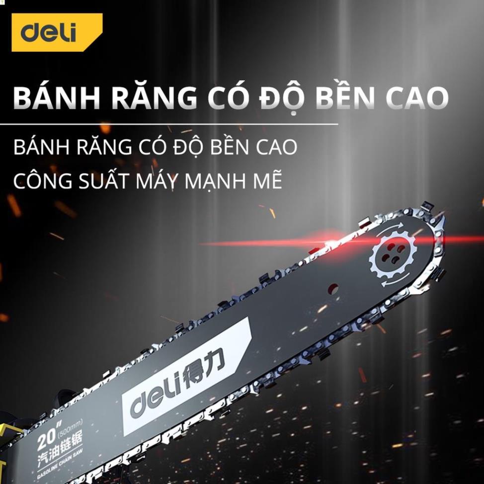 Máy Cưa Xích Deli Chính Hãng Chất Lượng Cao - Công Suất 2000W, Lưỡi Cưa 20inch Sắc Bén - Sử Dụng An Toàn - DL585020 .