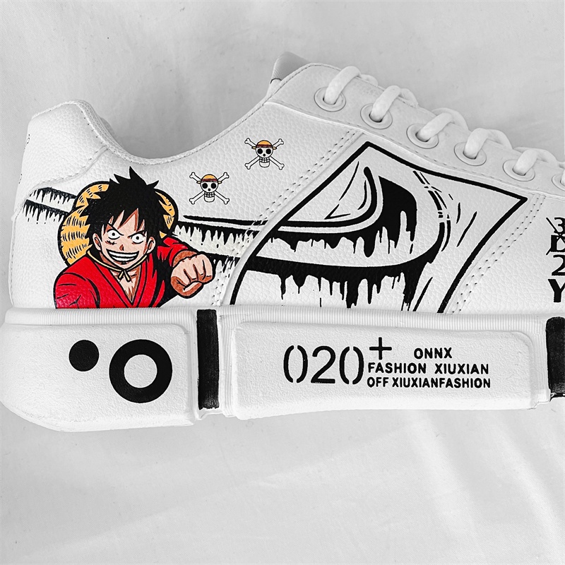 Giày thể thao cổ thấp in hình nhân vật anime One Piece năng động cá tính dành cho nam
