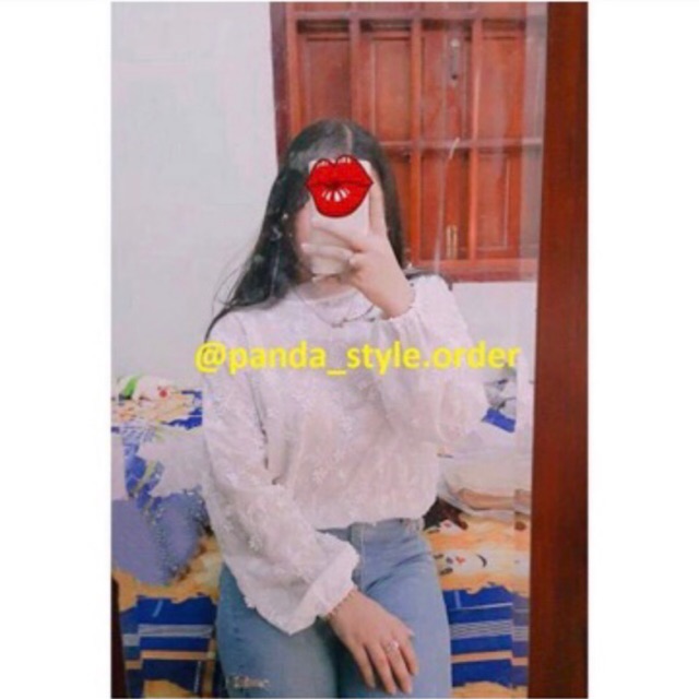 Áo hoa nổi dài tay