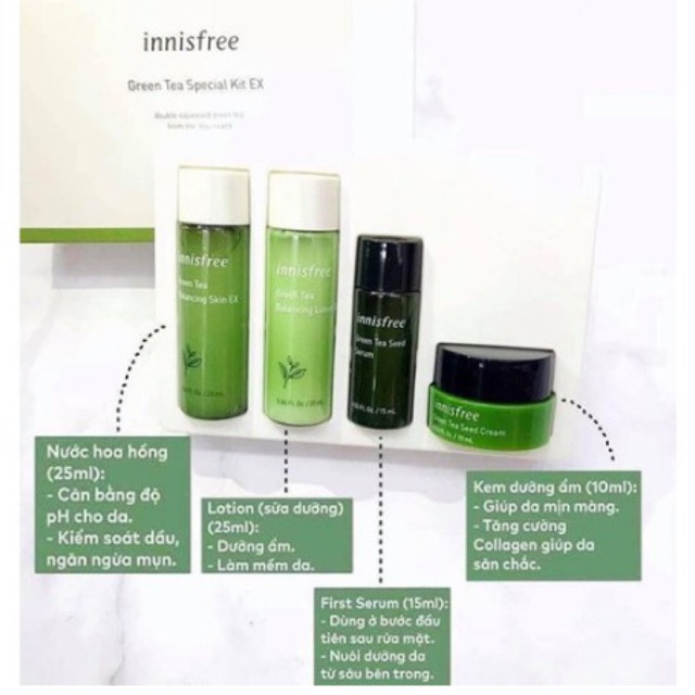 (HÀNG AUTH) Bộ Kit Dưỡng Da Trà Xanh Innisfree Green Tea Special Kit ( 4 món) | BigBuy360 - bigbuy360.vn