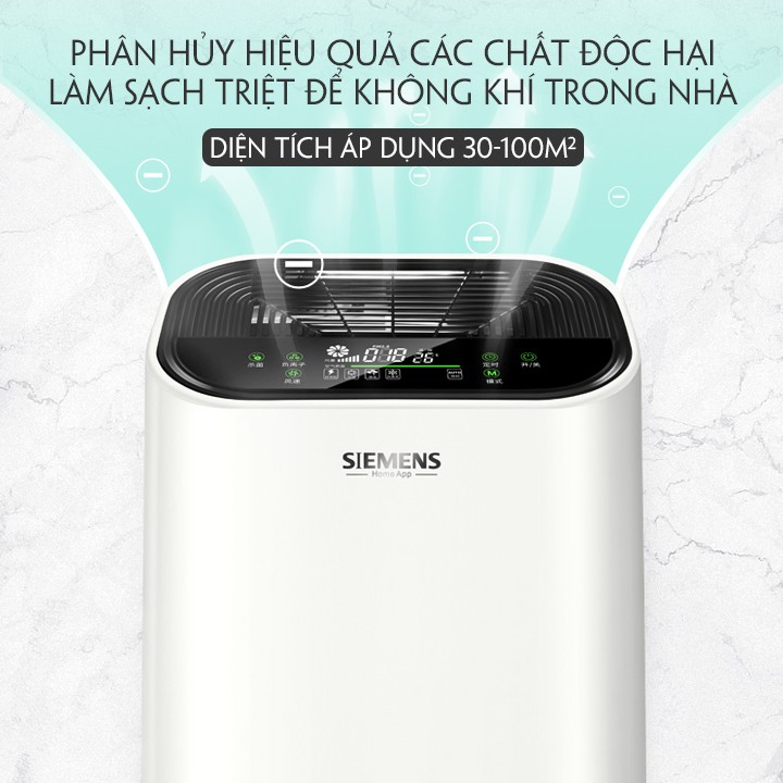 Máy lọc không khí Siemens Đức khử trùng ion âm UV điều hòa không khí trong phòng dưới 40m2