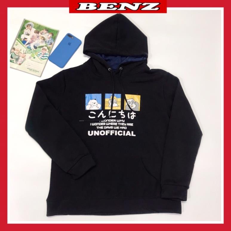Áo nỉ hoodie nam nữ có mũ from rộng unisex chất nỉ ngoại hình in 3 chú gấu kute phong cách Hàn Quốc BZ 9991