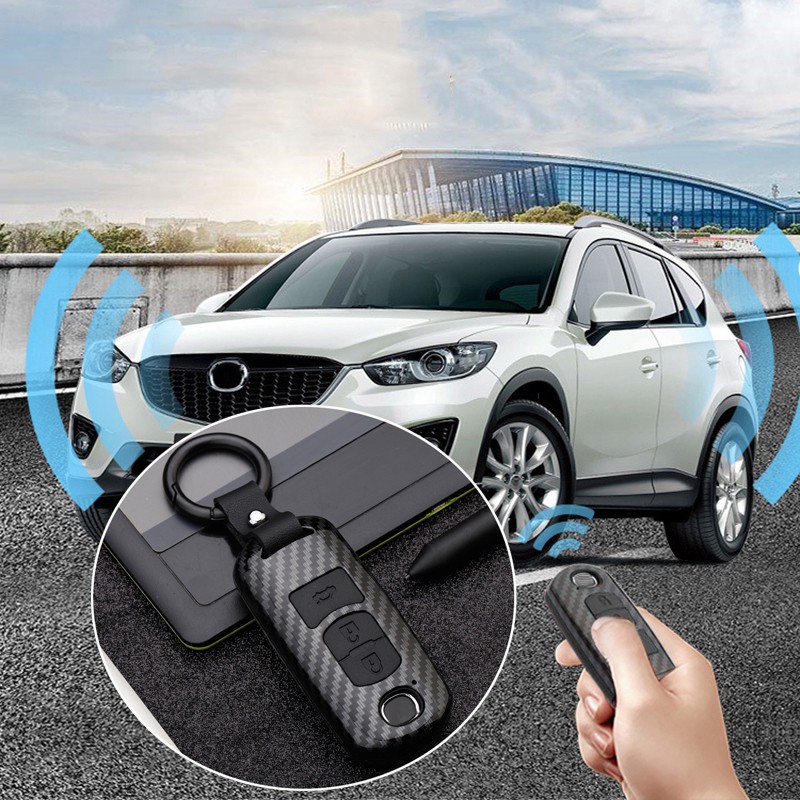 Vỏ bọc chìa khóa bằng sợi carbon điều khiển từ xa cho Mazda 3 5 6 CX5 CX3 CX7 CX9 MX5 loa bluetooth