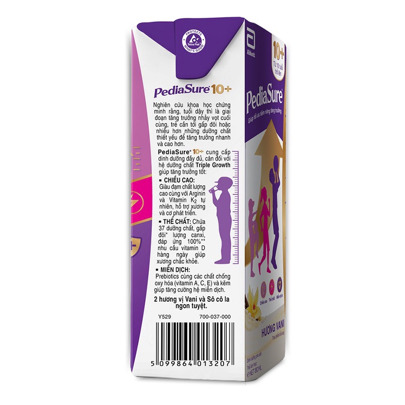 Thùng sữa nước Abbott Pediasure 10+ hương vani (48 hộp / 180ml)