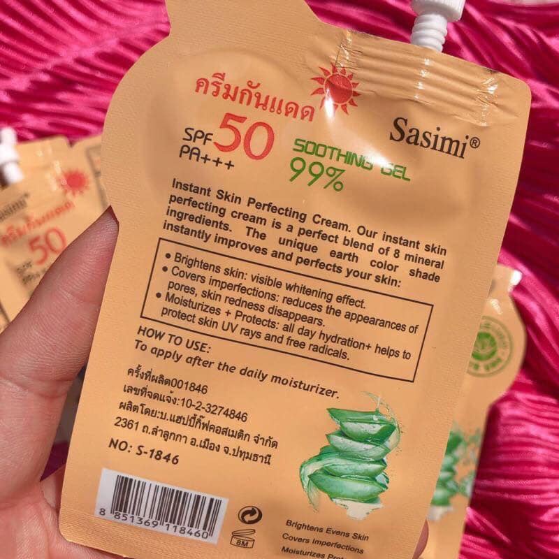 Kem chống nắng Sasimi Thái lan SPF50 PA++ dạng gói 2 màu