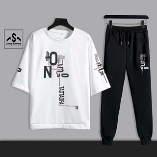 Bộ quần áo thun nam ngắn tay mix quần dài INDEED kiểu dáng Hàn Quốc trẻ trung STYLE MARVEN - SET NAM 9000046C