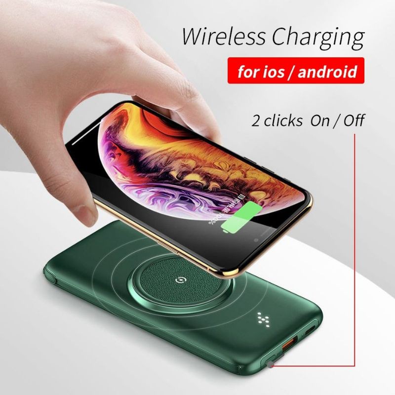 Sạc dự phòng 10000mAh tích hợp dây sạc và hỗ trợ sạc không dây !