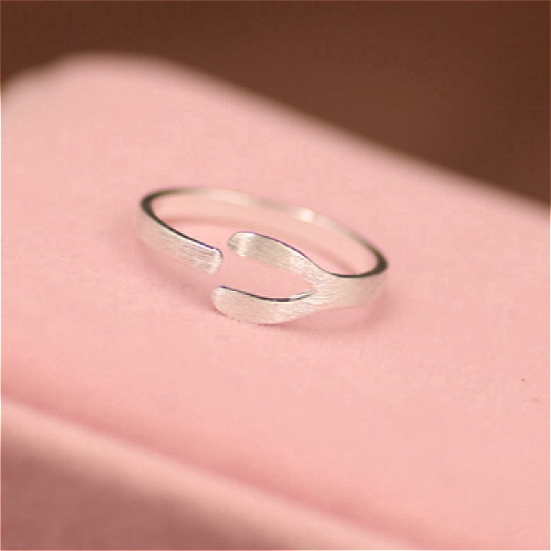 Nhẫn Bạc Korean Luckly Silver Opening Ring Fashion Adjustable Women Party Rings Jewelry Accessories Gifts