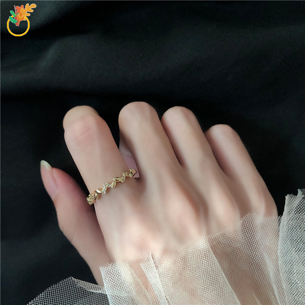 Nhẫn hình lá lúa mạch siêu mịn thời trang cá tính cho nữ