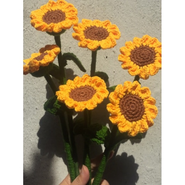 Hoa hướng dương bằng len handmade