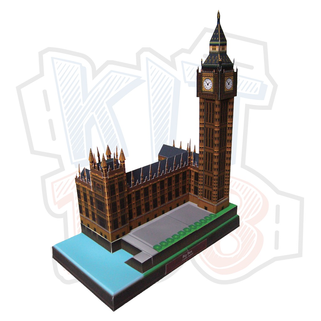 Mô hình giấy kiến trúc tháp đồng hồ Bigben - England