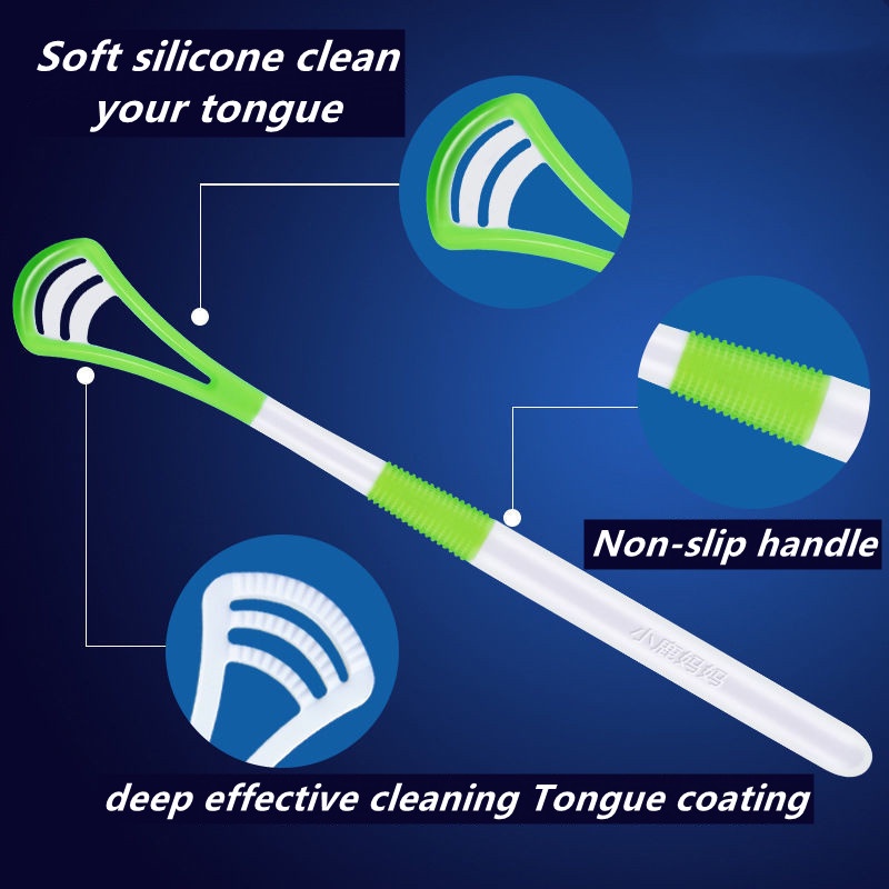 Dụng cụ cạo làm sạch lưỡi bằng silica gel tiện lợi