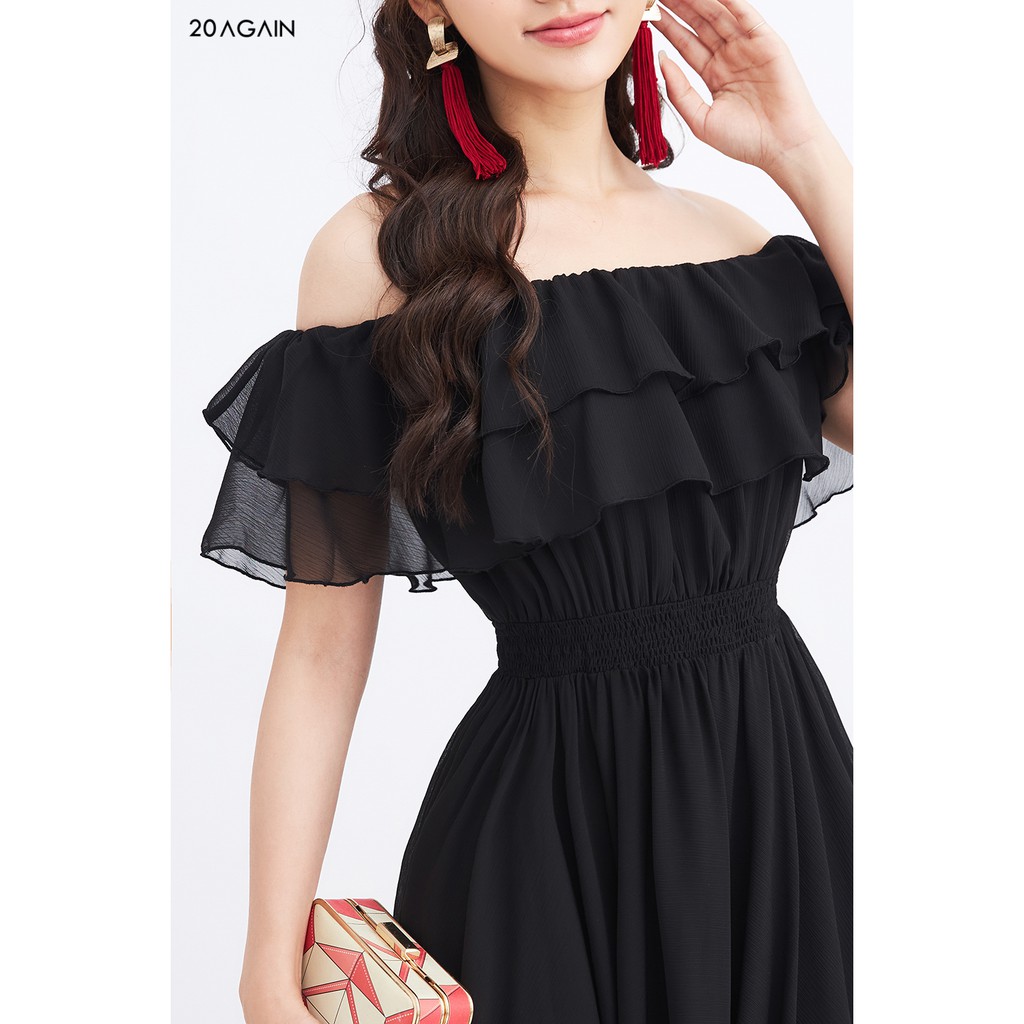 Đầm dài maxi nhún eo 20AGAIN DMC0081 | BigBuy360 - bigbuy360.vn