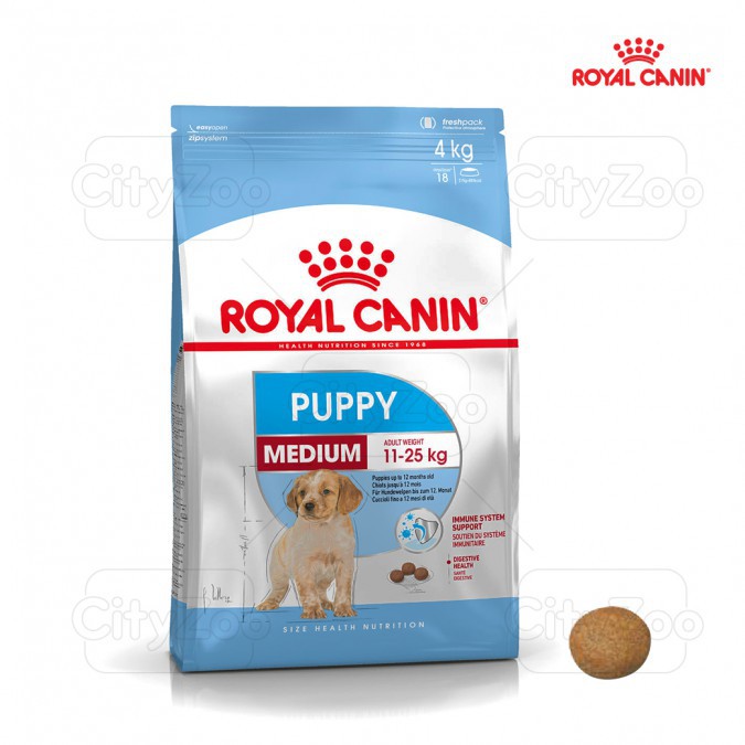 10kg ROYAL CANIN MEDIUM PUPPY Dành cho chó có (cân nặng từ 11 - 25 kg) đang trong lứa tuổi Puppy từ 2 đến 12 tháng tuổi