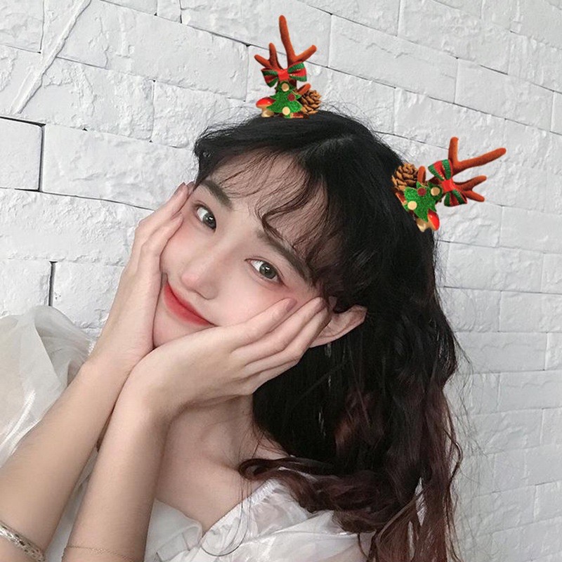 Set 2 kẹp tóc chủ đề noel cho bạn gái ms 204920