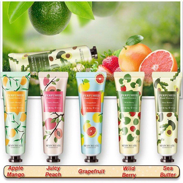 Kem dưỡng ẩm da tay nội địa trung Maycreate 30g, ngăn ngừa khô da, nứt nẻ, làm mềm mịn chiết xuất tự nhiên nhiều mùi.