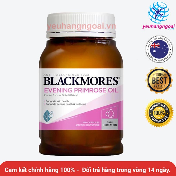Tinh dầu hoa anh thảo Blackmores Evening Primrose 190 viên của Úc (ĐẢM BẢO CHÍNH HÃNG ÚC 100%).