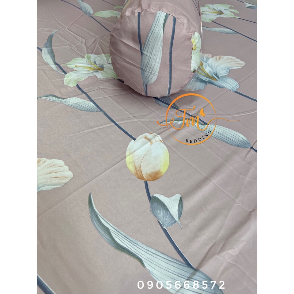 Chăn ga lụa tencel mát mềm mịn họa tiết con hạc siêu xinh | BigBuy360 - bigbuy360.vn