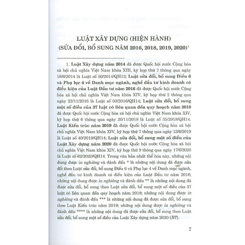 Sách -Luật Xây Dựng (Hiện hành) (Sửa đổi, bổ sung năm 2016, 2018, 2019, 2020)