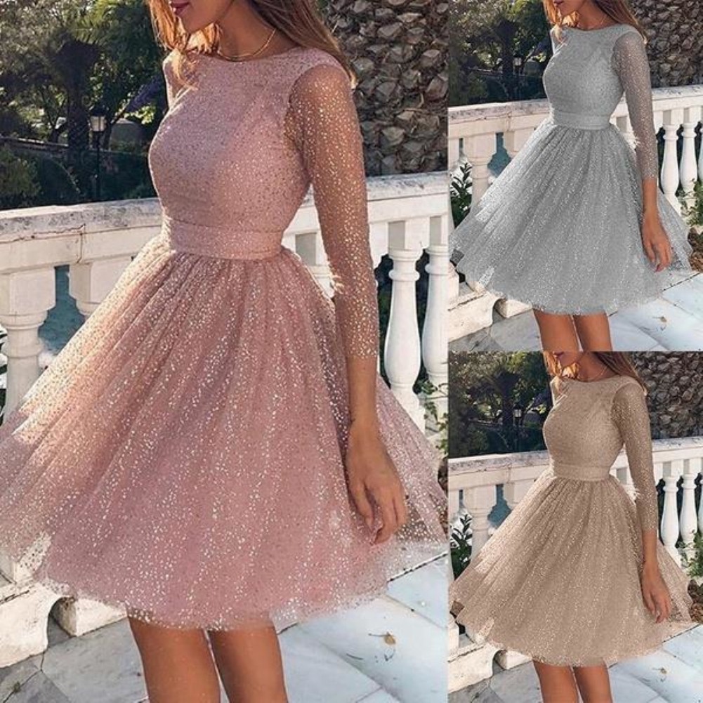 Đầm dạ hội dáng ôm đính kim tuyến lấp lánh gợi cảm cho nữ