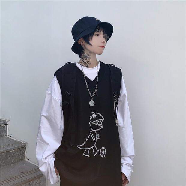 SET ÁO GILE KHỦNG LONG IN HÌNH FORM RỘNG UNISEX