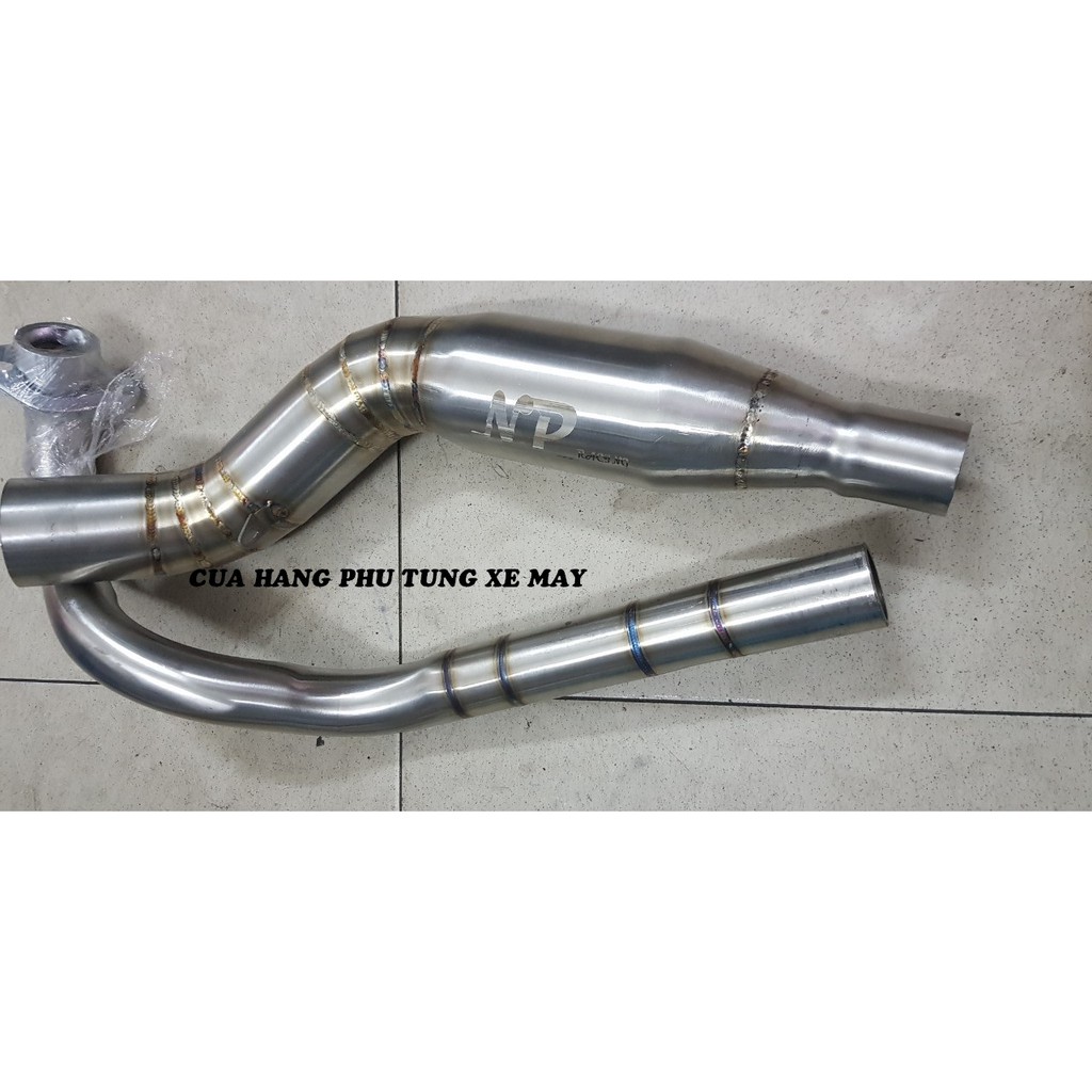 Cổ pô bầu tổ ong 2 khúc Inox 304 cao cấp cho xe Exciter 150/ Winner 150/ Winner X/ Raider/ Satria/ Sonic/ Fz