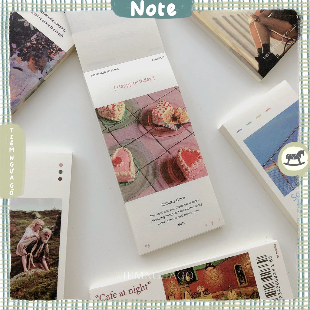 Tập 50 Note Don't Forget Trang Trí Tường, Ảnh Ghi Chú, Decor, Sổ Tay, Planner, Bullet Journal - Tiệm Ngựa Gỗ