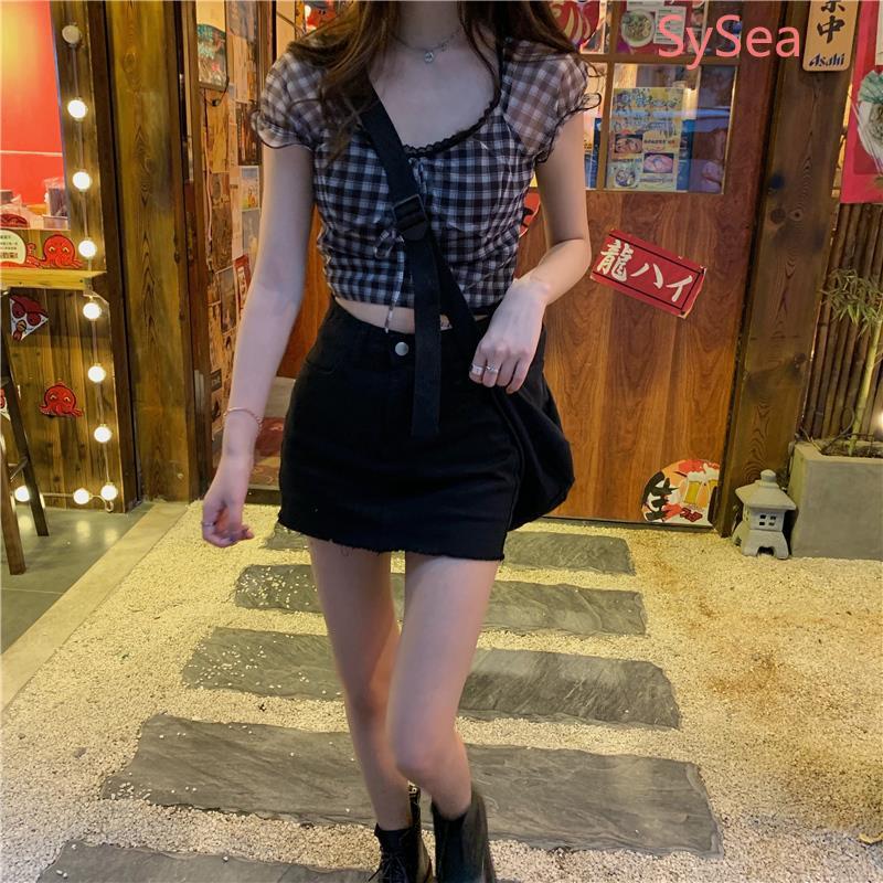Women Summer Puff Sleeve Chiffon Croptop